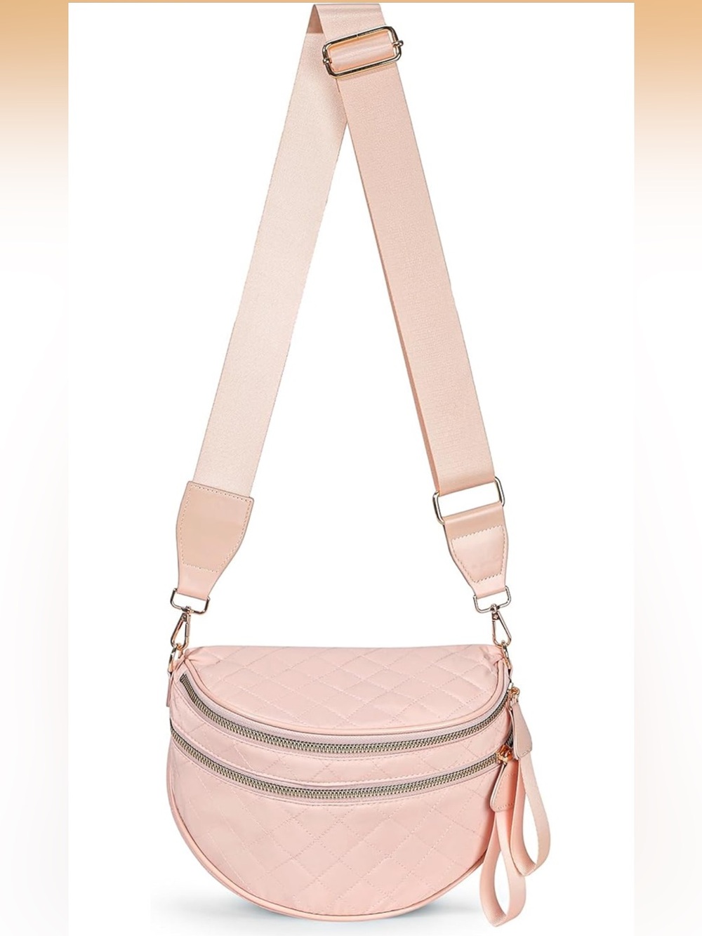 Quilted Blush Pink Crossbody Bum Bag - Picture 1 of 7